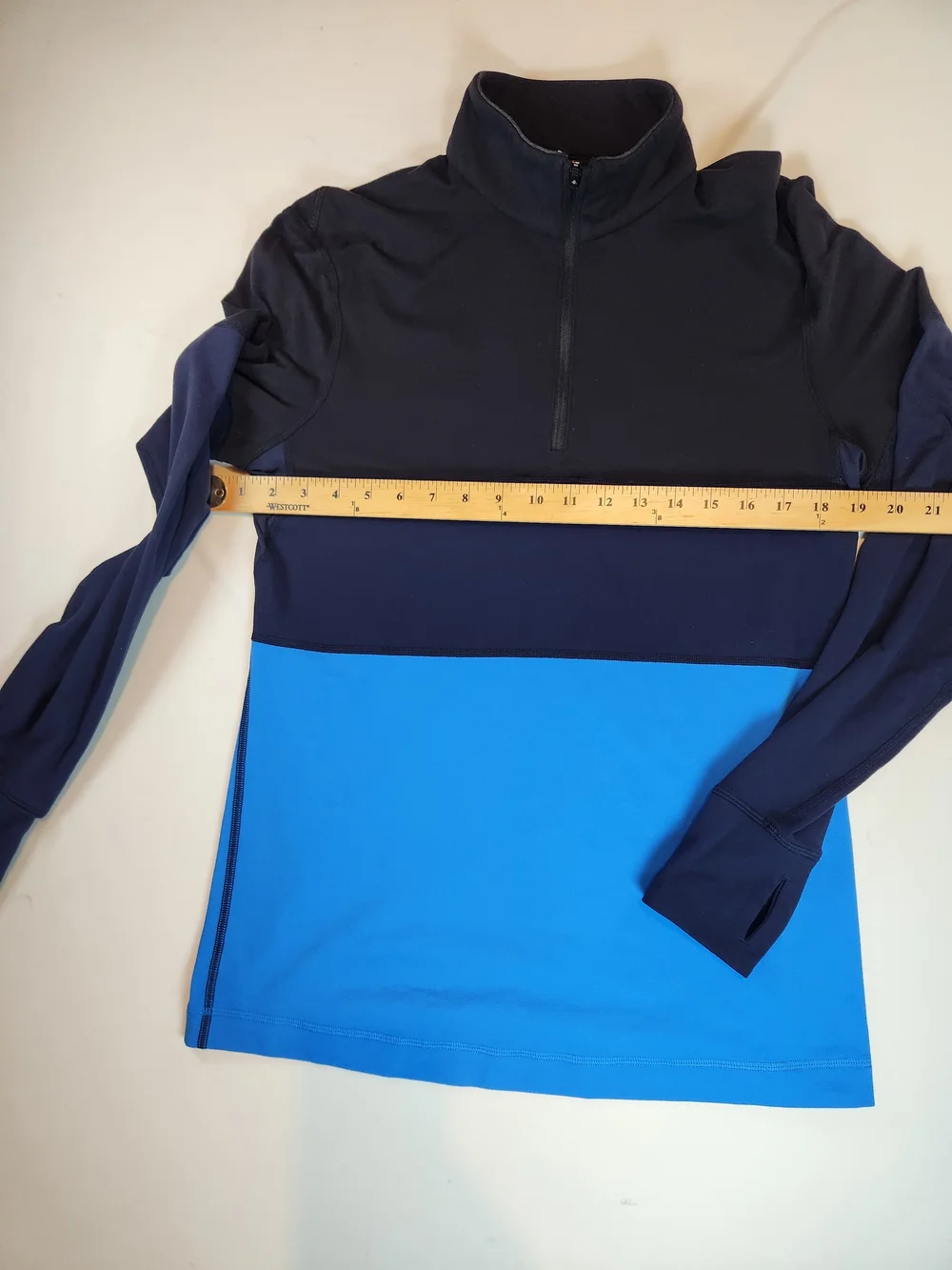 lululemon athletica Navy and Bright Blue Colorblock Half-Zip Pullover
